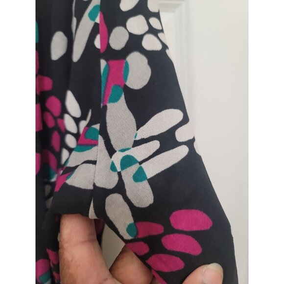 Tesori Womens Multicolor Floral Print Drape V-Neck Silky Top Size XL - Picture 11 of 11